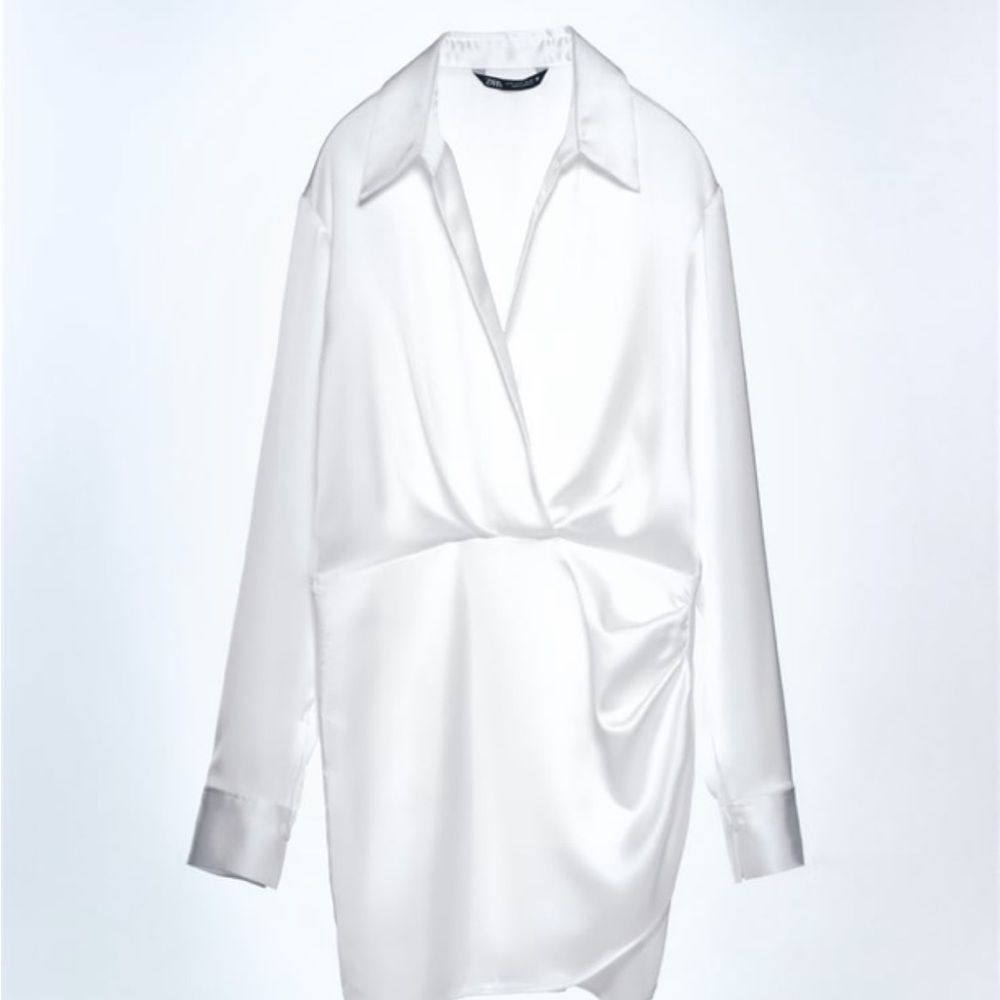 Zara Long Sleeve Satin Mini dress